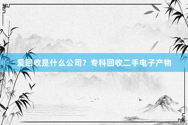 爱回收是什么公司？专科回收二手电子产物
