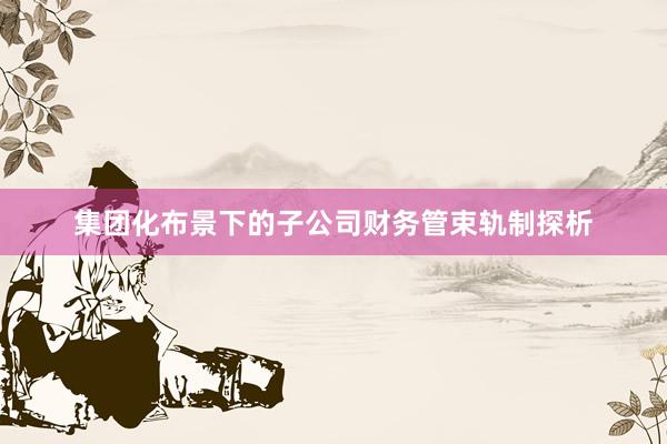 集团化布景下的子公司财务管束轨制探析