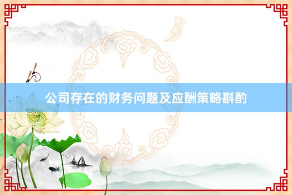 公司存在的财务问题及应酬策略斟酌